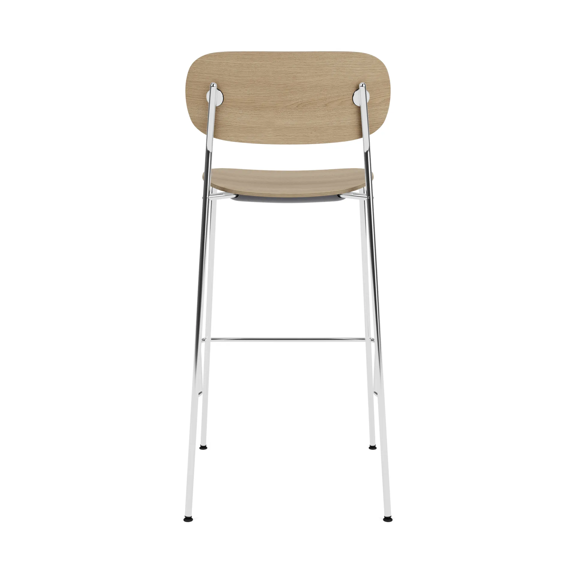 Co Bar Chair taburete de bar, Roble-acero cromado, 75 cm Audo Copenhagen