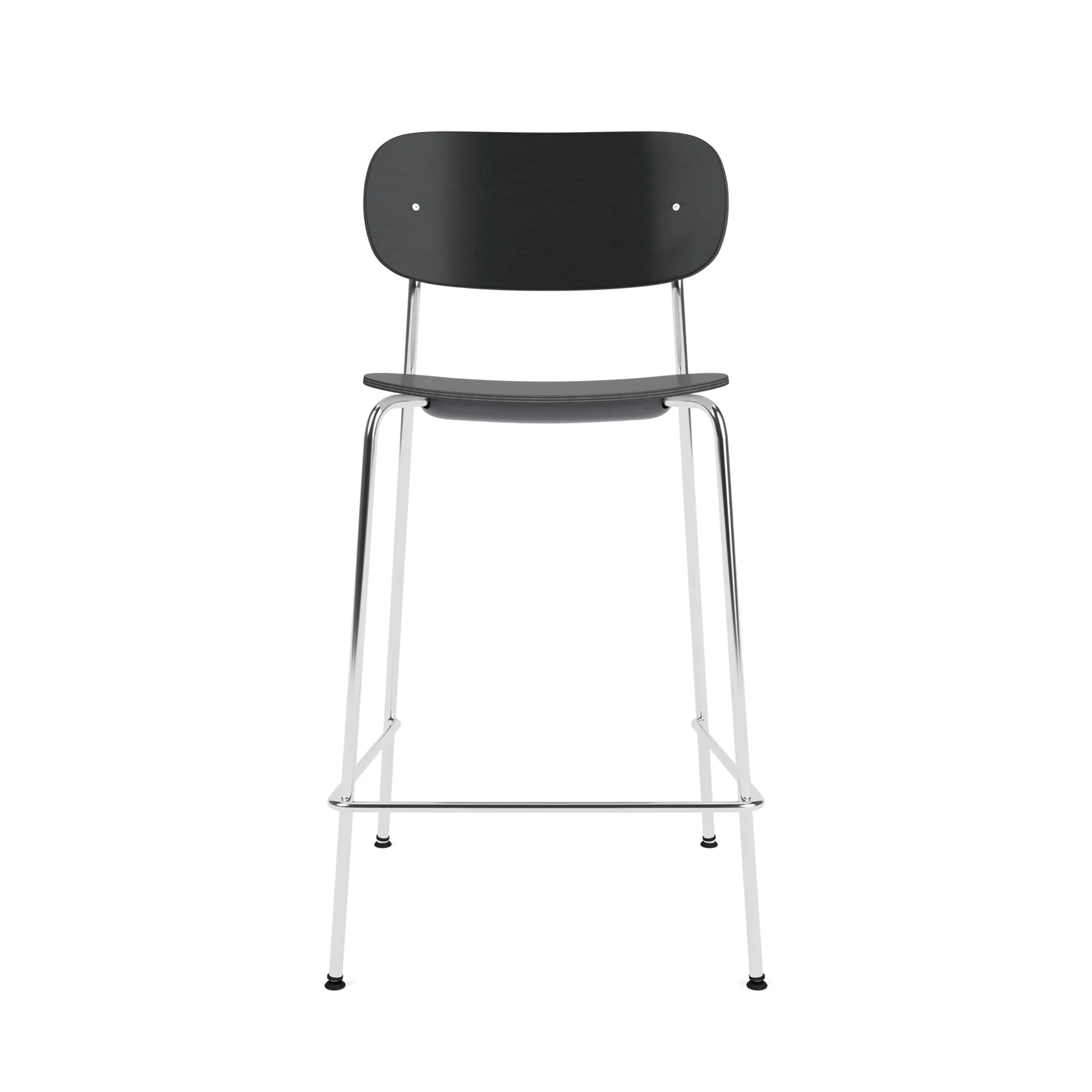 Co Bar Chair taburete de bar, Roble negro-acero cromado, 65 cm Audo Copenhagen