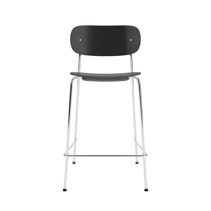 Co Bar Chair taburete de bar - Roble negro-acero cromado, 65 cm - Audo Copenhagen