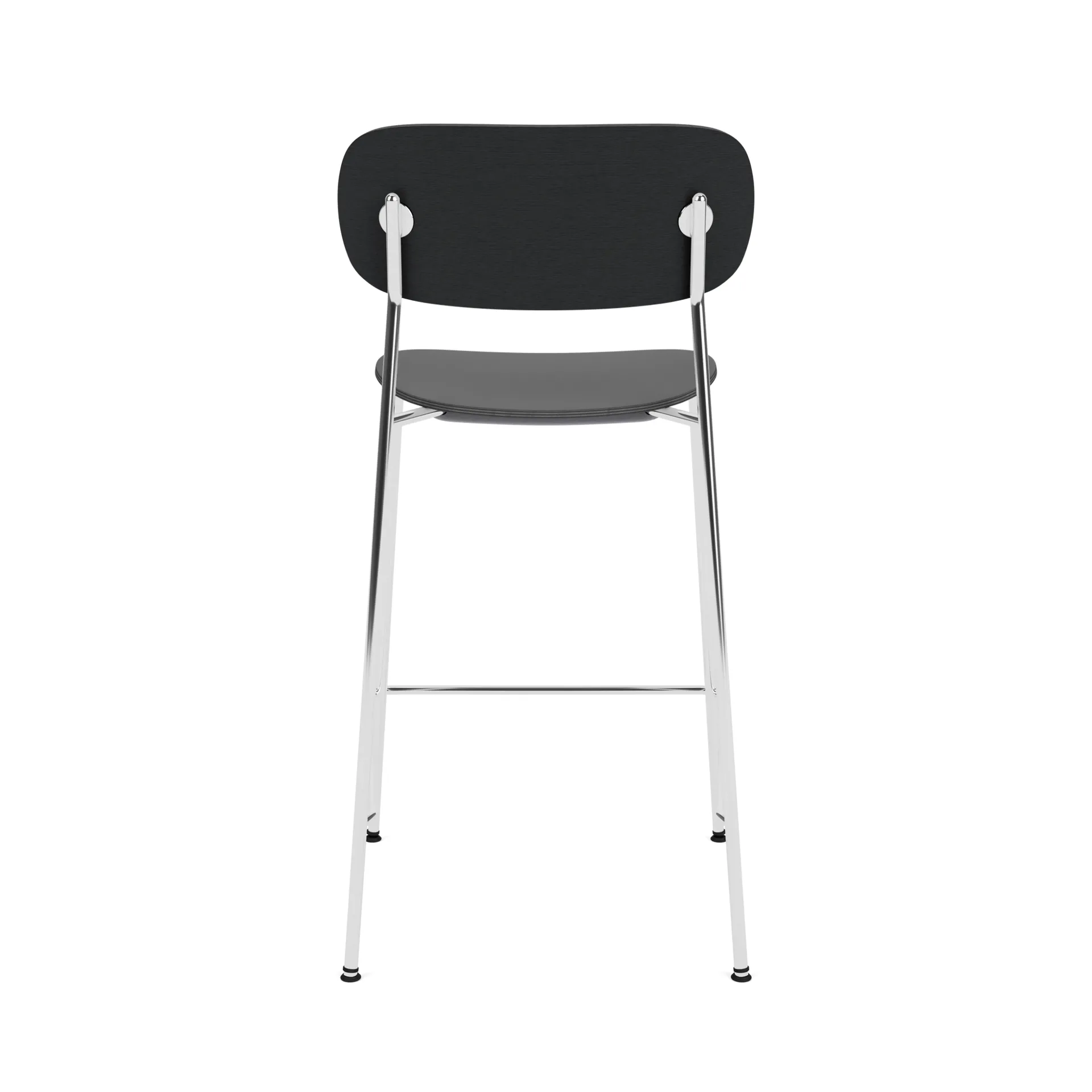 Co Bar Chair taburete de bar, Roble negro-acero cromado, 65 cm Audo Copenhagen