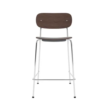 Co Bar Chair taburete de bar - Roble teñido oscuro-acero cromado, 65 cm - Audo Copenhagen