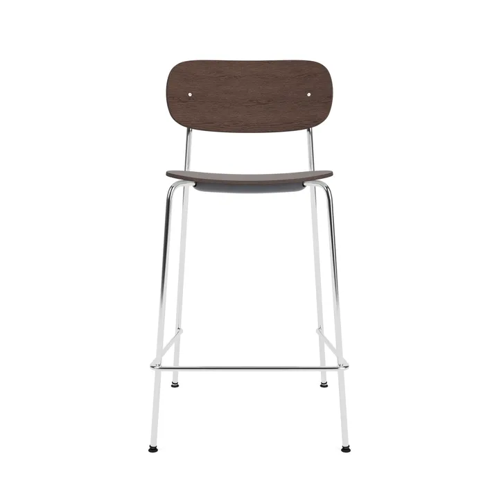 Co Bar Chair taburete de bar - Roble teñido oscuro-acero cromado, 65 cm - Audo Copenhagen