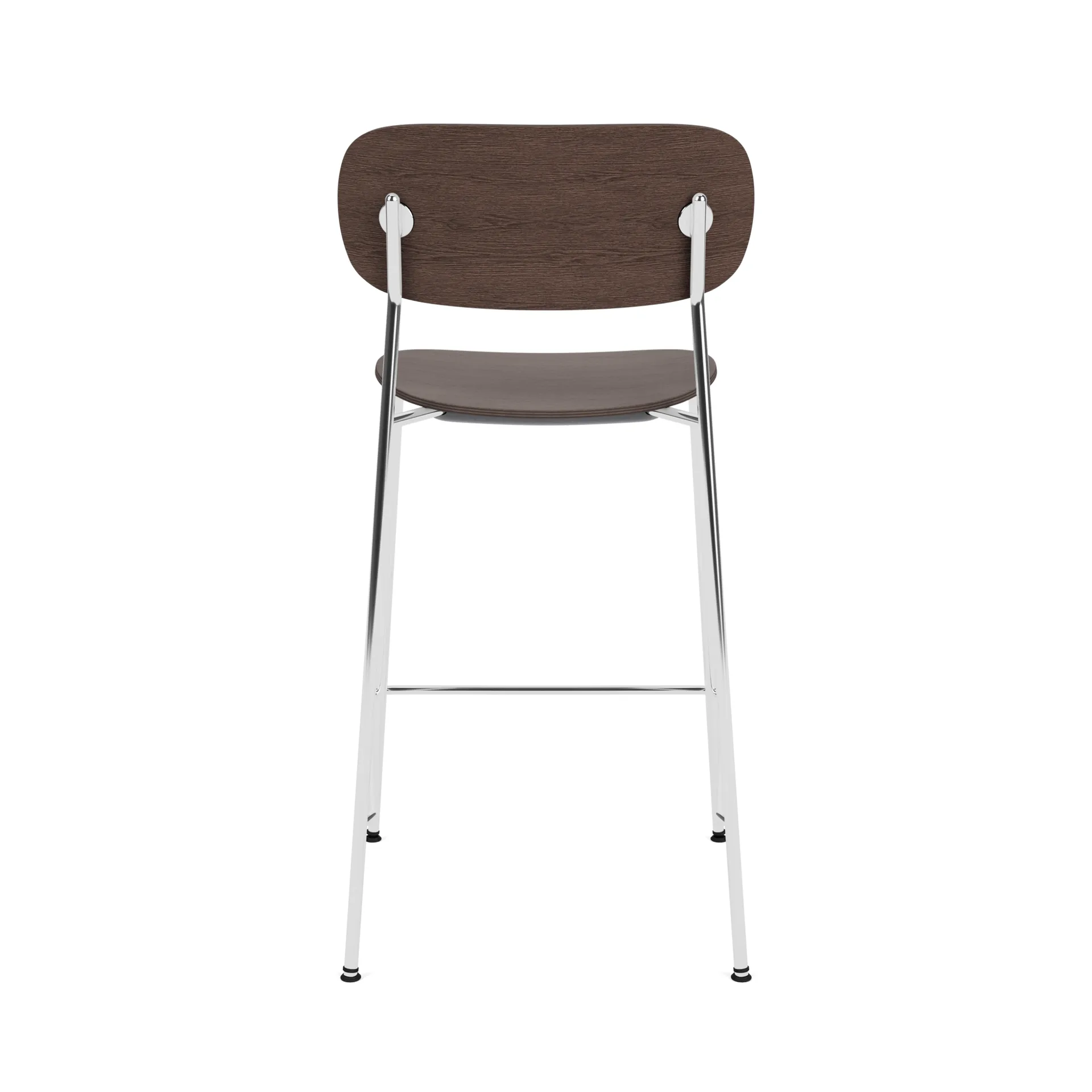 Co Bar Chair taburete de bar, Roble teñido oscuro-acero cromado, 65 cm Audo Copenhagen