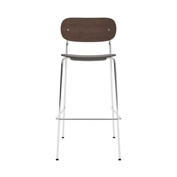 Co Bar Chair taburete de bar - Roble teñido oscuro-acero cromado, 75 cm - Audo Copenhagen