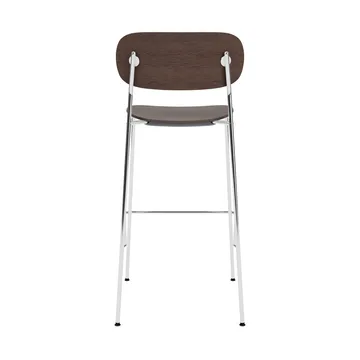 Co Bar Chair taburete de bar - Roble teñido oscuro-acero cromado, 75 cm - Audo Copenhagen