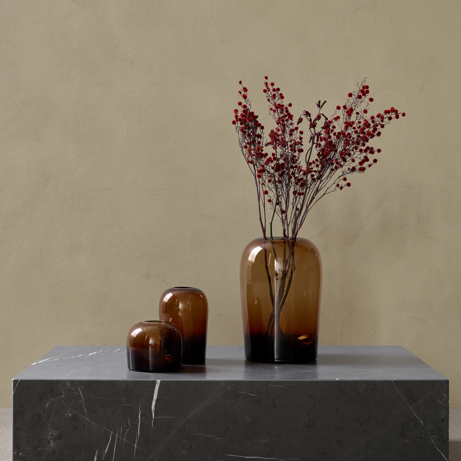 Jarrón Troll M 12 cm, ámbar Audo Copenhagen