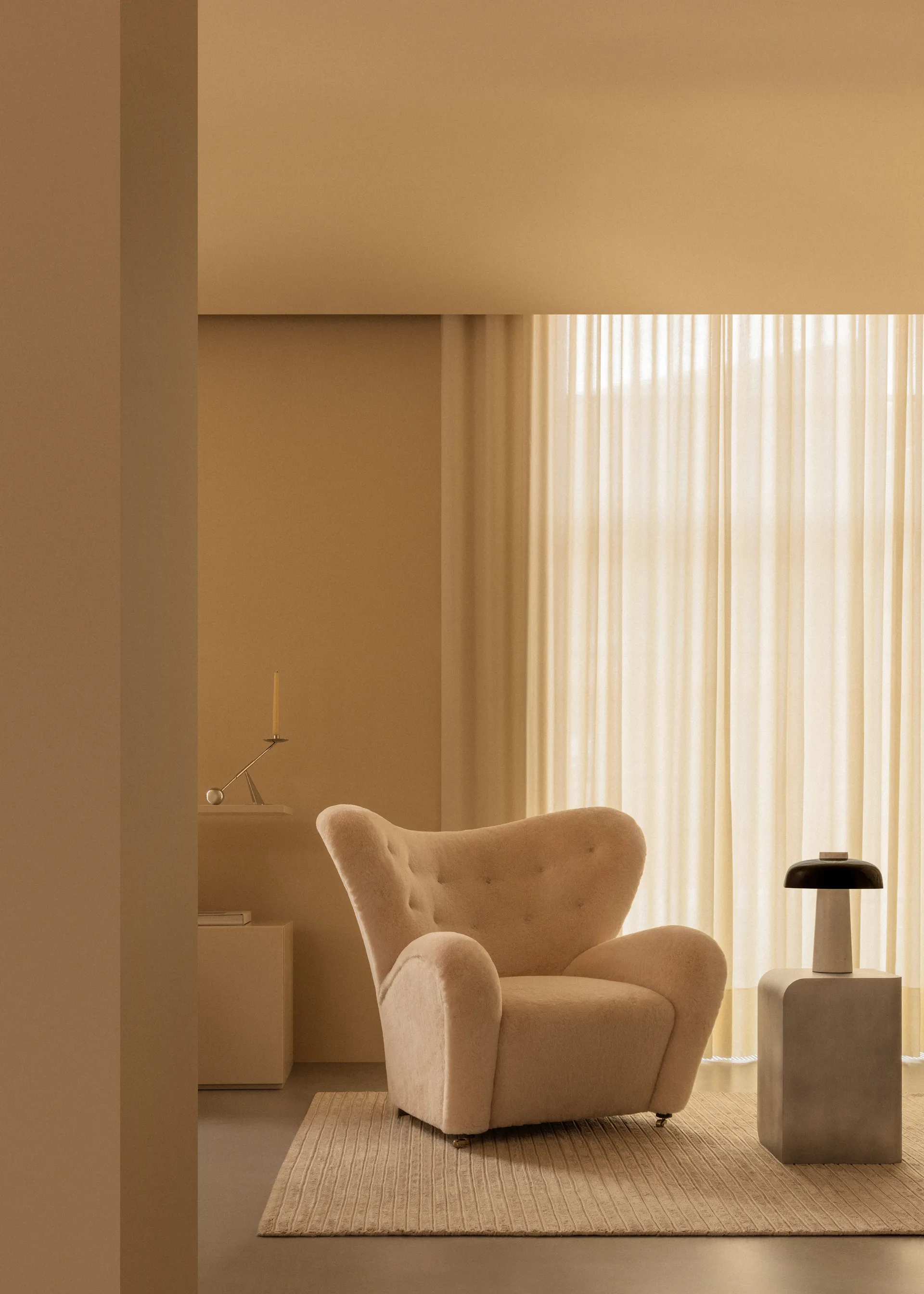 Lámpara de mesa Reverse 30 cm, Carrara-black Audo Copenhagen