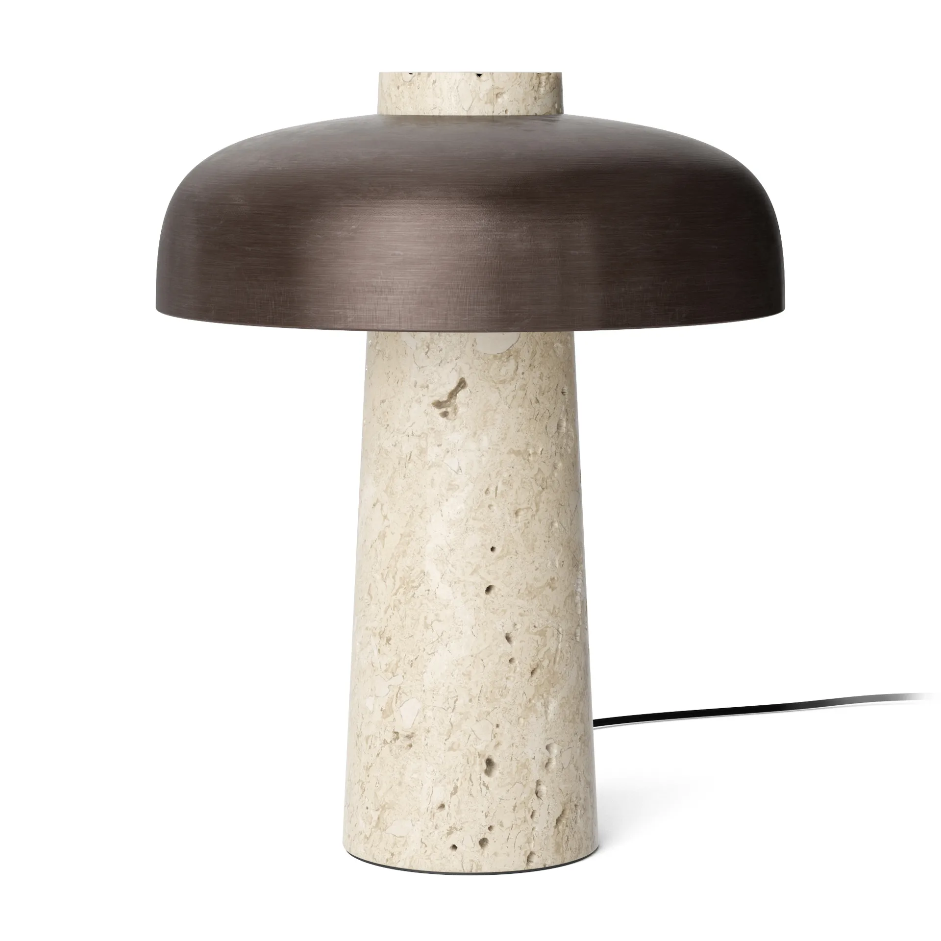 Lámpara de mesa Reverse 30 cm, Travertino-latón bronceado Audo Copenhagen