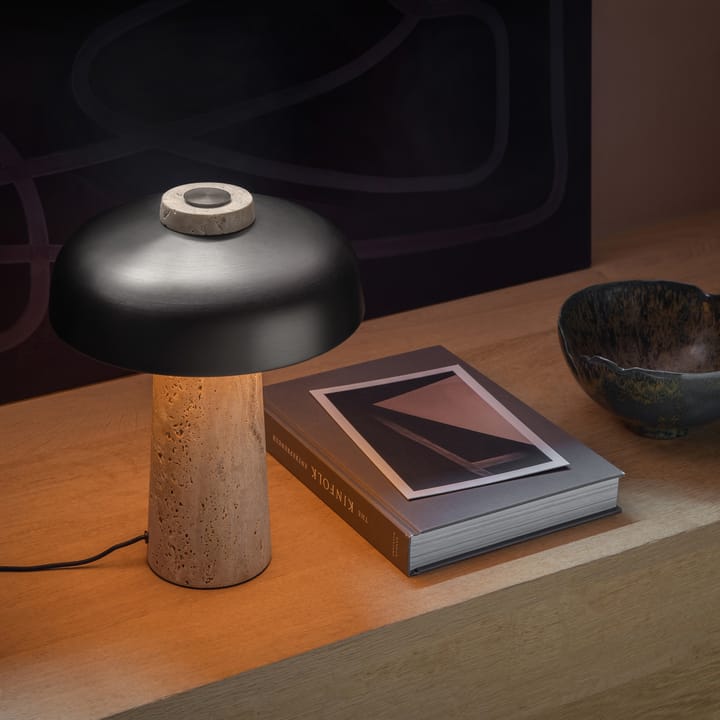 Lámpara de mesa Reverse 30 cm, Travertino-latón bronceado Audo Copenhagen