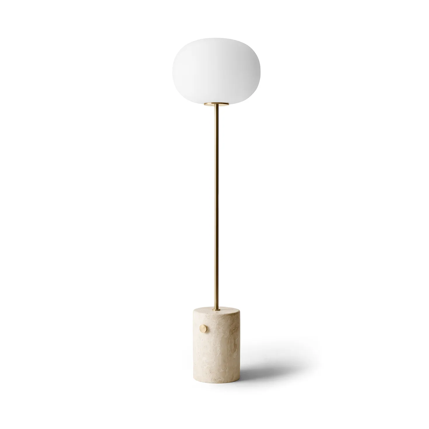Lámpara de pie JWDA, Travertino-latón cepillado, 130 cm Audo Copenhagen