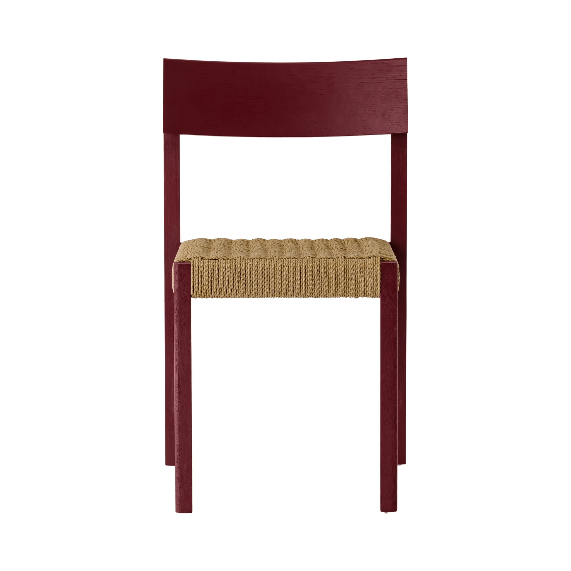 Mauro silla, French red roble-asiento trenzado natural Audo Copenhagen