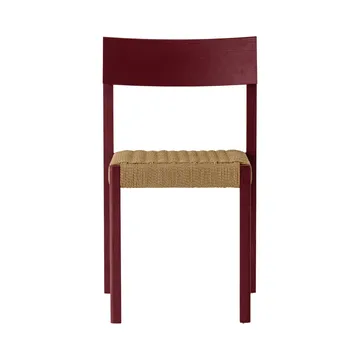 Mauro silla - French red roble-asiento trenzado natural - Audo Copenhagen