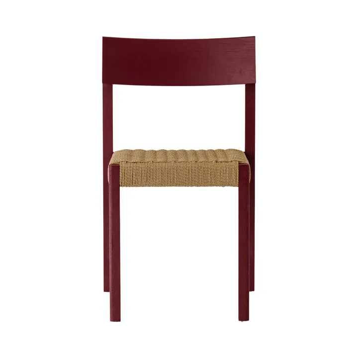 Mauro silla - French red roble-asiento trenzado natural - Audo Copenhagen