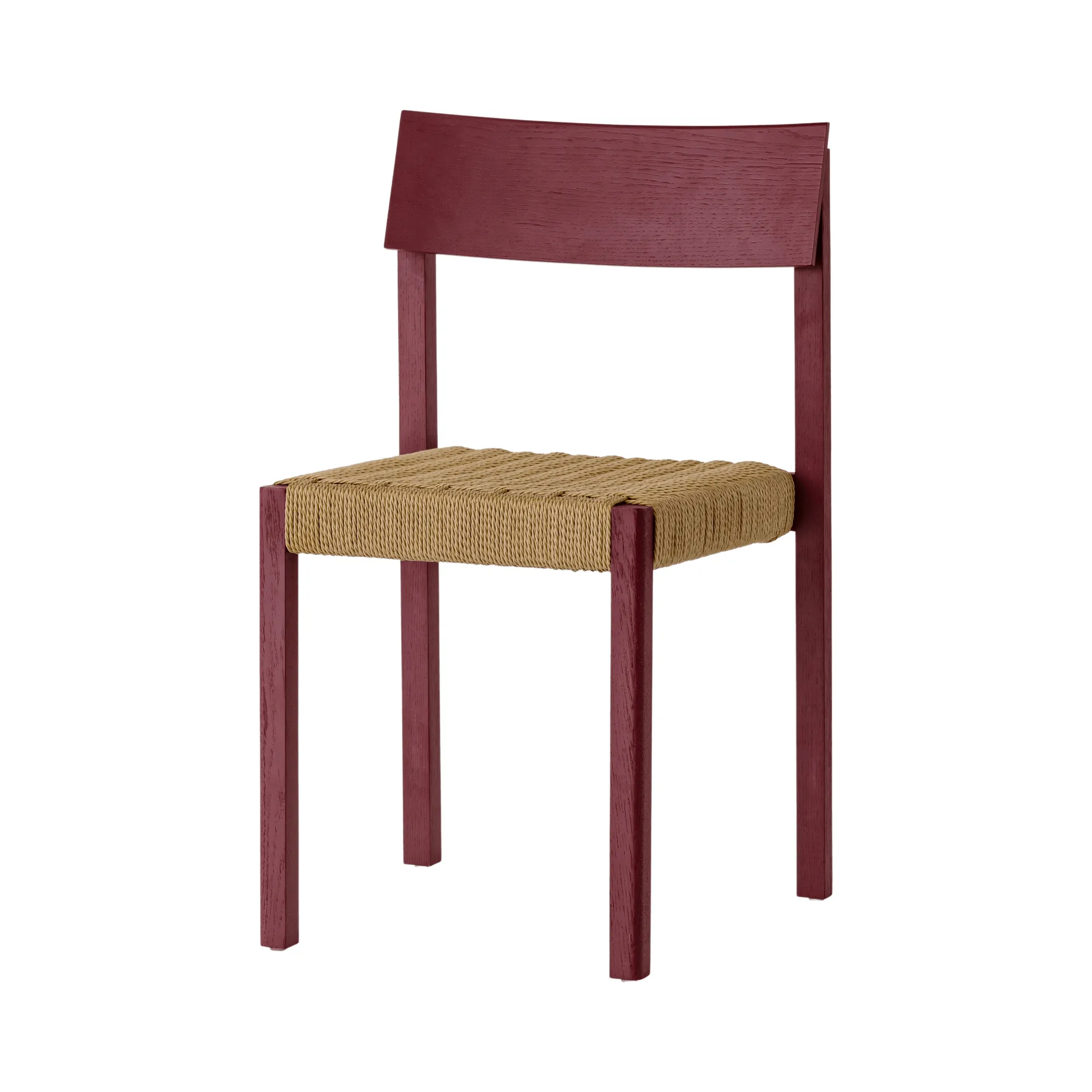 Mauro silla, French red roble-asiento trenzado natural Audo Copenhagen