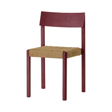 Mauro silla - French red roble-asiento trenzado natural - Audo Copenhagen