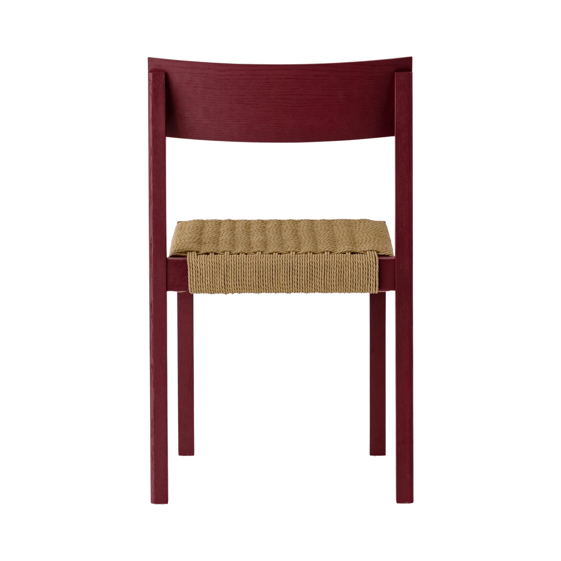 Mauro silla, French red roble-asiento trenzado natural Audo Copenhagen