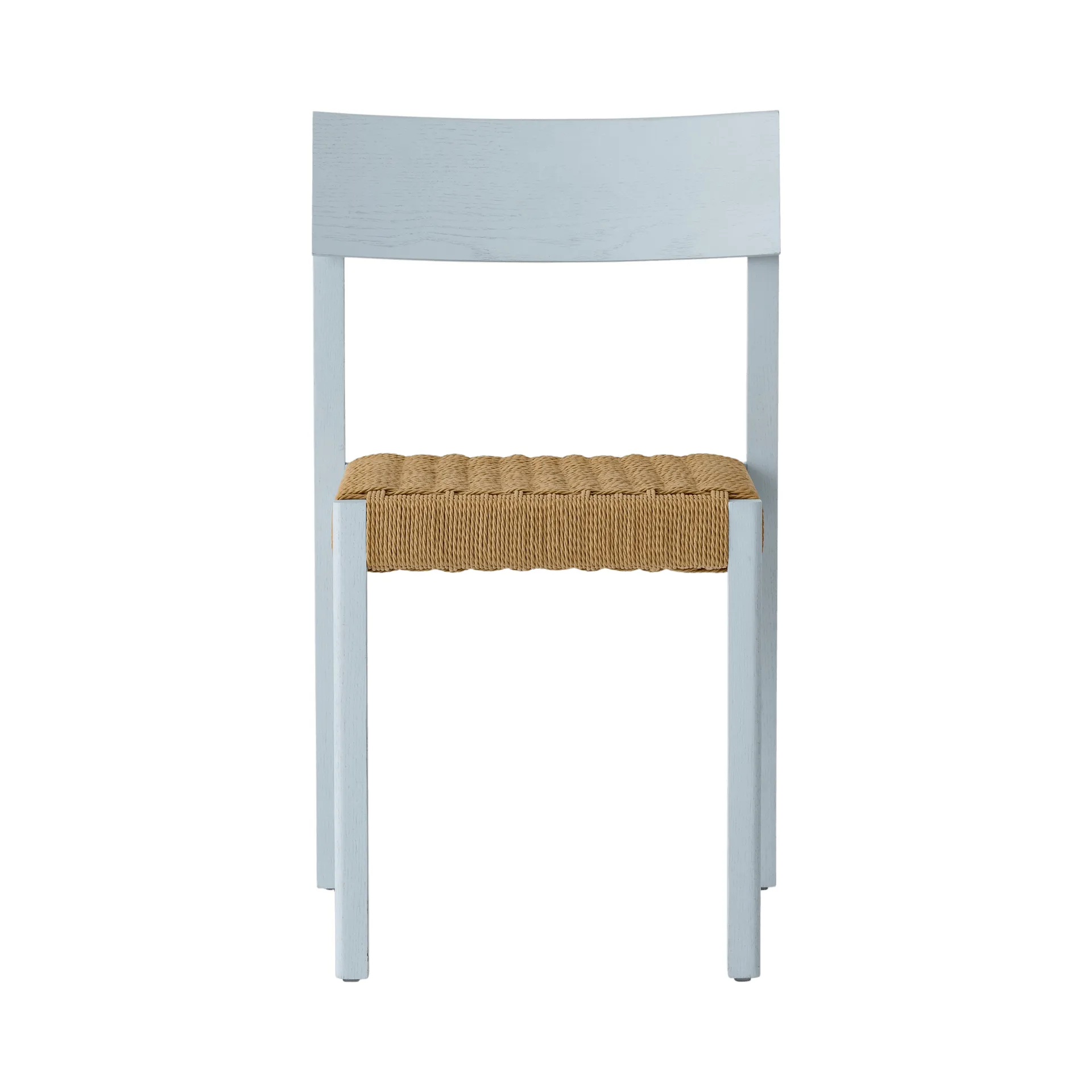 Mauro silla, Linen blue roble-asiento trenzado natural Audo Copenhagen