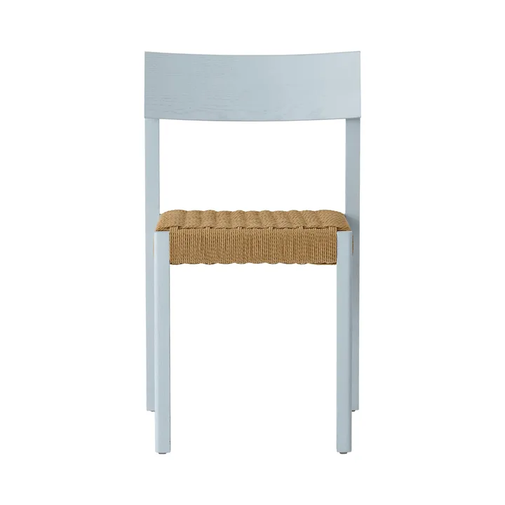 Mauro silla - Linen blue roble-asiento trenzado natural - Audo Copenhagen