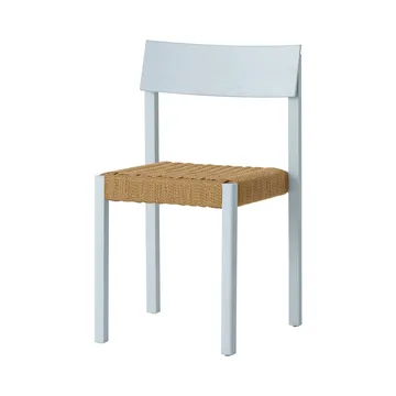 Mauro silla - Linen blue roble-asiento trenzado natural - Audo Copenhagen
