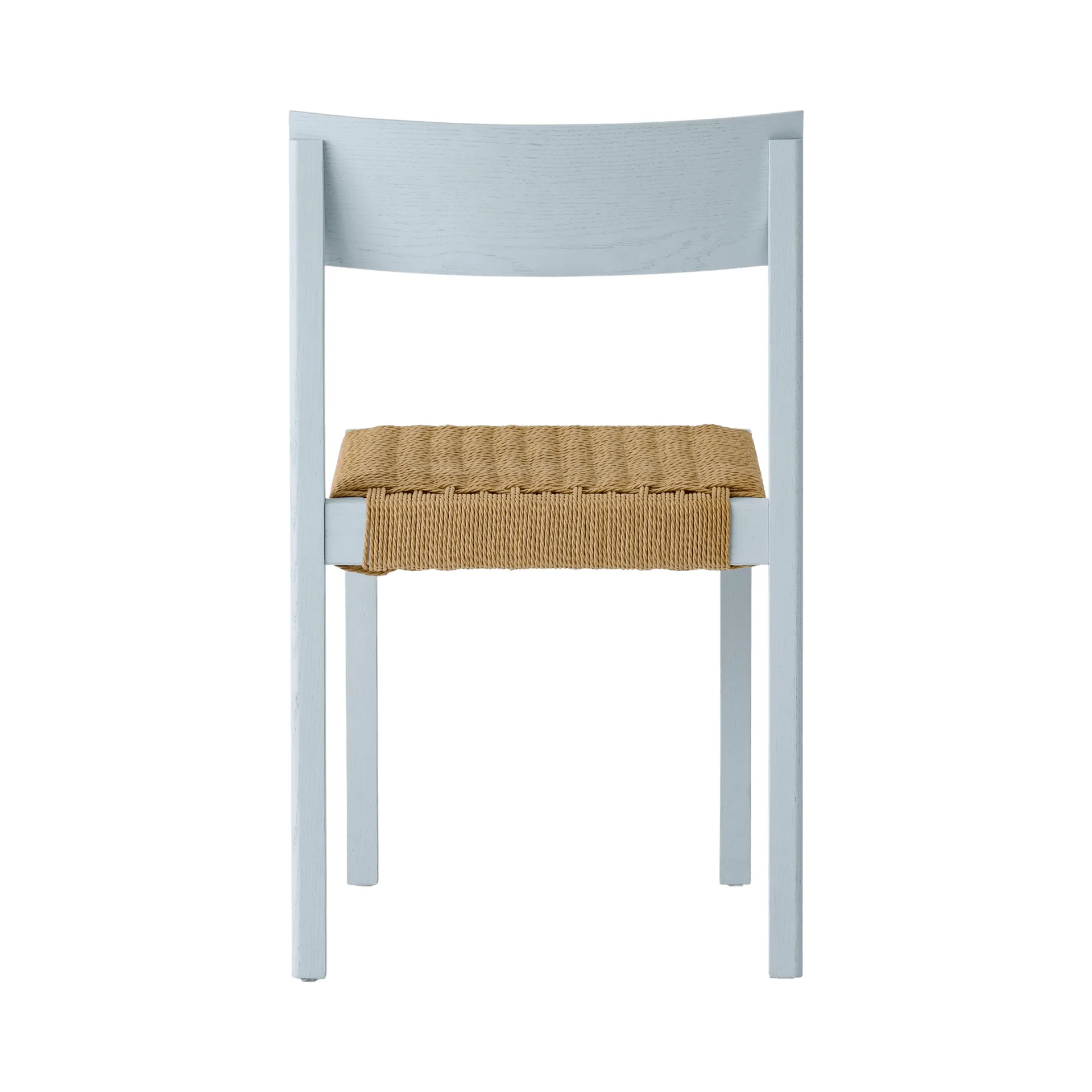 Mauro silla, Linen blue roble-asiento trenzado natural Audo Copenhagen