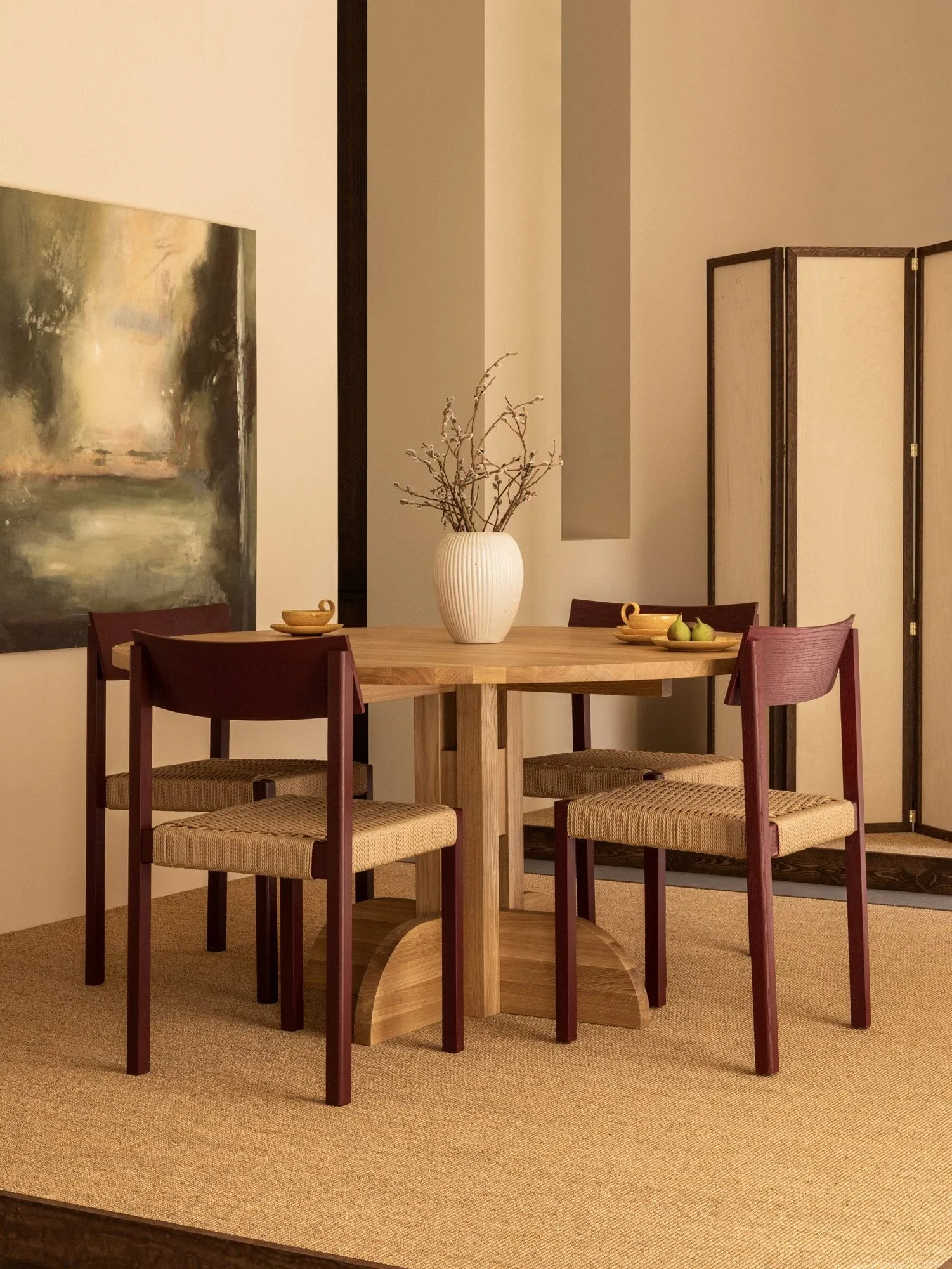 Mauro silla, Roble negro-asiento trenzado natural Audo Copenhagen