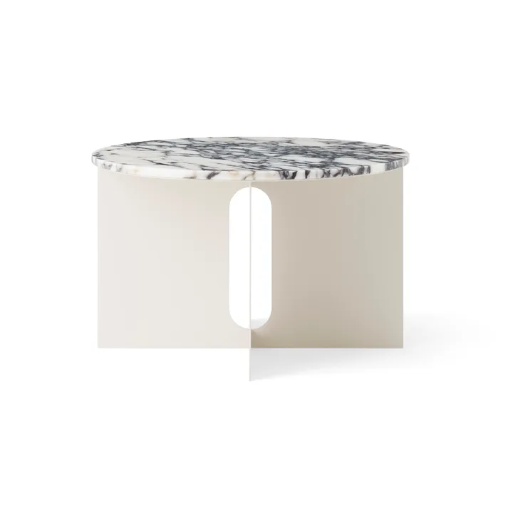 Mesa auxiliar Androgyne - Calacatta Viola mármol-ivory acero, Ø65 cm - Audo Copenhagen