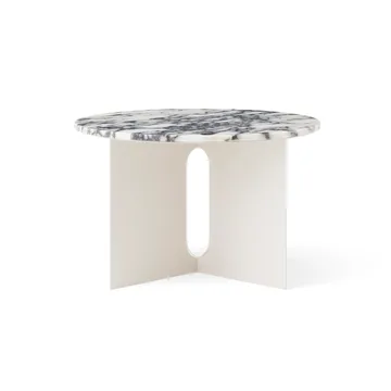 Mesa auxiliar Androgyne - Calacatta Viola mármol-ivory acero, Ø65 cm - Audo Copenhagen