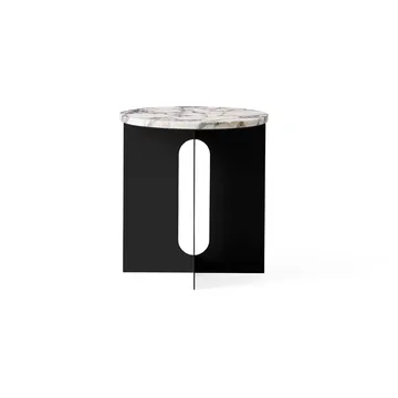 Mesa auxiliar Androgyne - Calacatta Viola mármol-negro acero, Ø42 cm - Audo Copenhagen