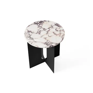 Mesa auxiliar Androgyne - Calacatta Viola mármol-negro acero, Ø42 cm - Audo Copenhagen