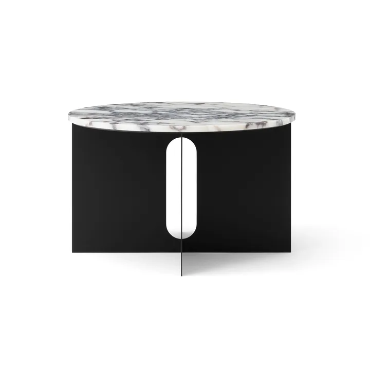 Mesa auxiliar Androgyne - Calacatta Viola mármol-negro acero, Ø65 cm - Audo Copenhagen