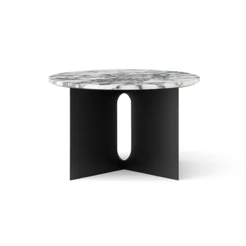 Mesa auxiliar Androgyne - Calacatta Viola mármol-negro acero, Ø65 cm - Audo Copenhagen