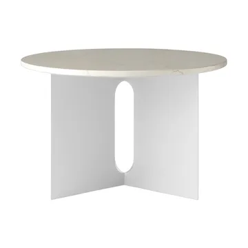 Mesa auxiliar Androgyne - Crystal Rose mármol-acero cepillado, Ø65 cm - Audo Copenhagen