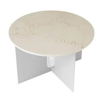 Mesa auxiliar Androgyne - Crystal Rose mármol-acero cepillado, Ø65 cm - Audo Copenhagen