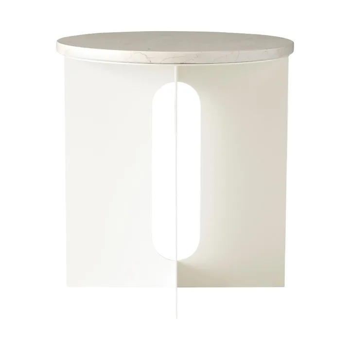 Mesa auxiliar Androgyne - Crystal Rose mármol-ivory acero, Ø42 cm - Audo Copenhagen