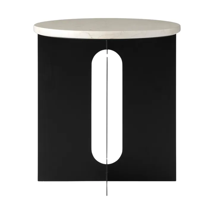 Mesa auxiliar Androgyne - Crystal Rose mármol-negro acero, Ø42 cm - Audo Copenhagen