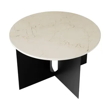 Mesa auxiliar Androgyne - Crystal Rose mármol-negro acero, Ø65 cm - Audo Copenhagen