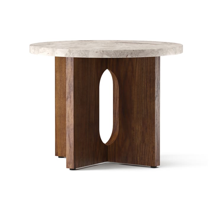 Mesa Auxiliar Androgyne de nogal Ø50 cm, Tablero Kunis Breccia Audo Copenhagen