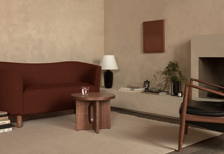 Mesa Auxiliar Androgyne de roble oscurecido Ø50 cm , Tablero de roble teñido de oscuro Audo Copenhagen