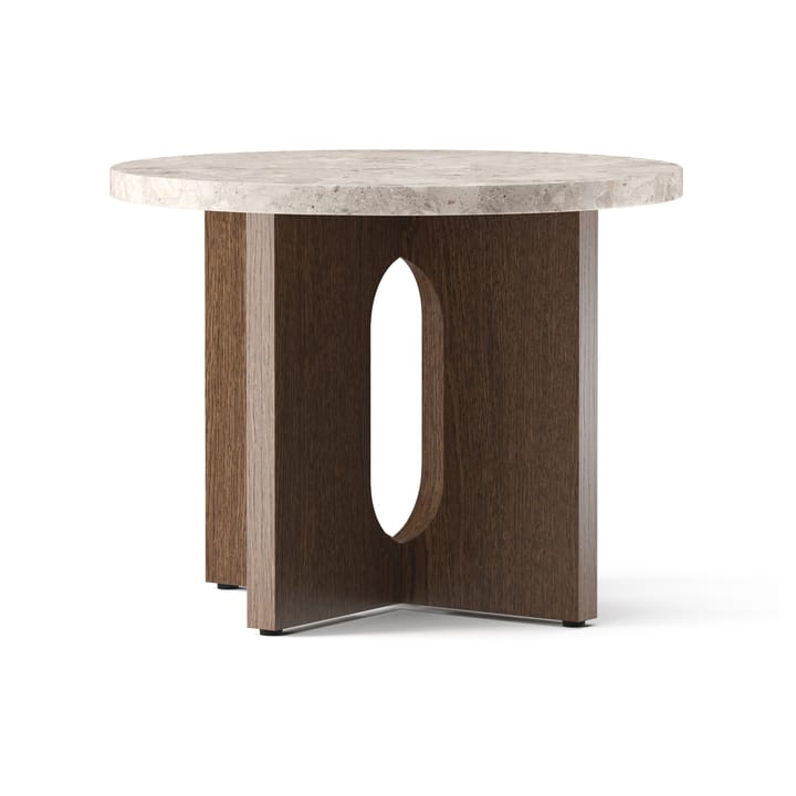 Mesa Auxiliar Androgyne de roble oscurecido Ø50 cm , Tablero Kunis Breccia Audo Copenhagen