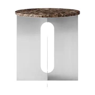 Mesa auxiliar Androgyne - Emperador mármol-acero cepillado, Ø42 cm - Audo Copenhagen