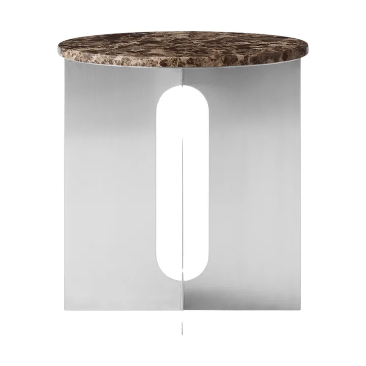 Mesa auxiliar Androgyne - Emperador mármol-acero cepillado, Ø42 cm - Audo Copenhagen