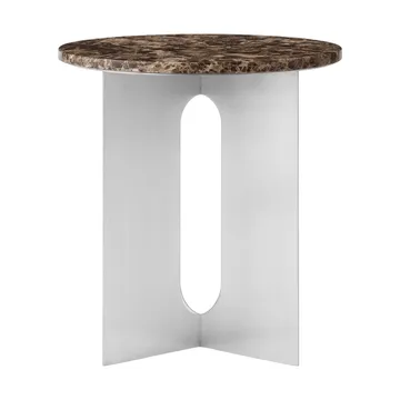 Mesa auxiliar Androgyne - Emperador mármol-acero cepillado, Ø42 cm - Audo Copenhagen