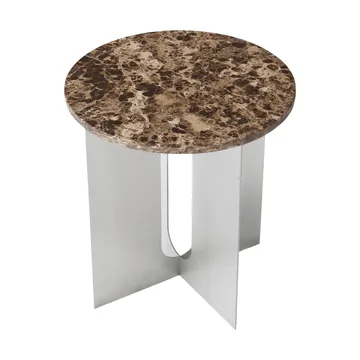 Mesa auxiliar Androgyne - Emperador mármol-acero cepillado, Ø42 cm - Audo Copenhagen