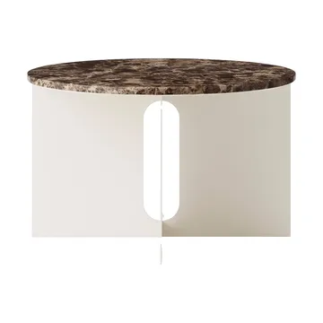 Mesa auxiliar Androgyne - Emperador mármol-ivory acero, Ø65 cm - Audo Copenhagen