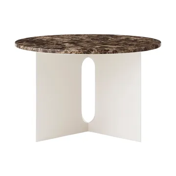 Mesa auxiliar Androgyne - Emperador mármol-ivory acero, Ø65 cm - Audo Copenhagen