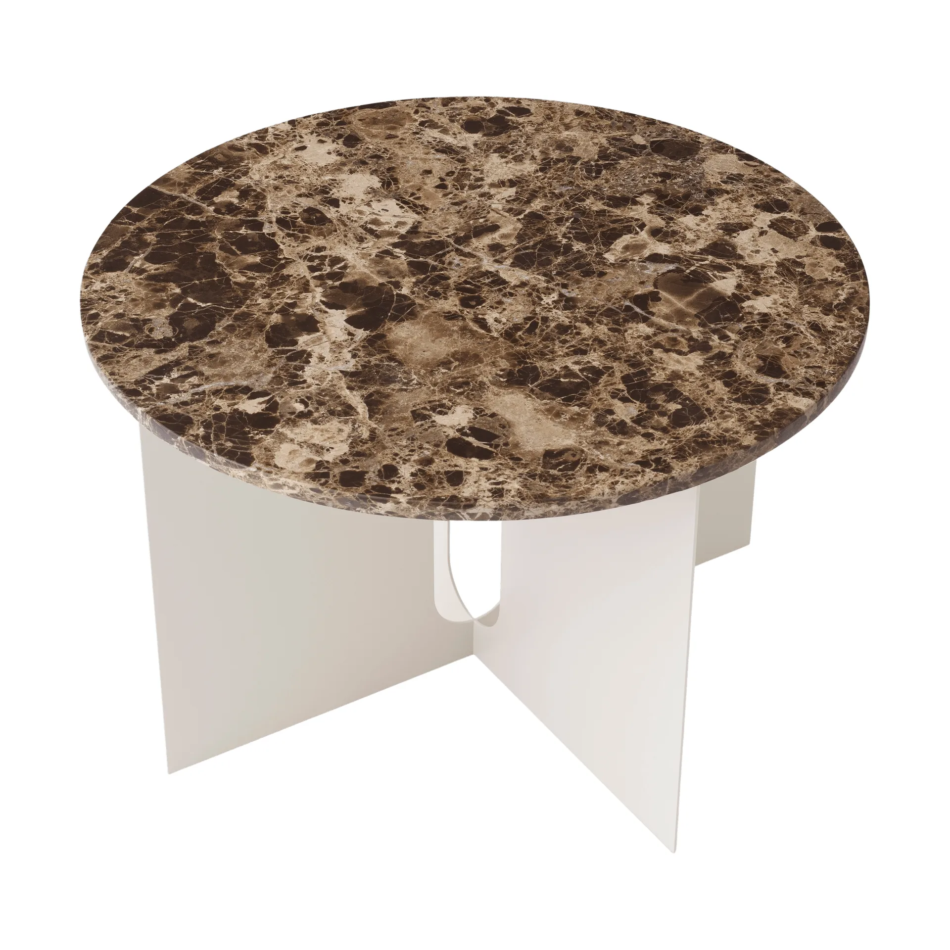Mesa auxiliar Androgyne, Emperador mármol-ivory acero, Ø65 cm Audo Copenhagen