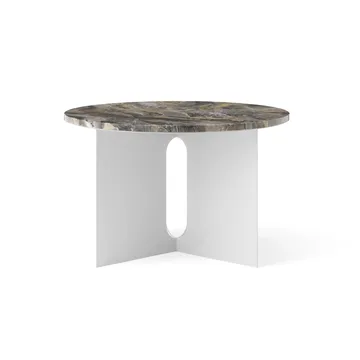 Mesa auxiliar Androgyne - Grey Galaxy mármol-acero cepillado, Ø65 cm - Audo Copenhagen
