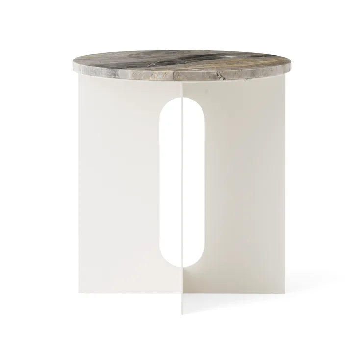 Mesa auxiliar Androgyne - Grey Galaxy mármol-ivory acero, Ø42 cm - Audo Copenhagen
