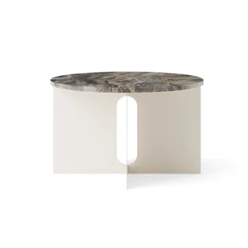 Mesa auxiliar Androgyne - Grey Galaxy mármol-ivory acero, Ø65 cm - Audo Copenhagen