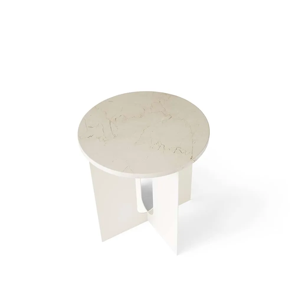 Mesa auxiliar Androgyne, Marble Crystal Rose-ivory, Ø42 cm Audo Copenhagen